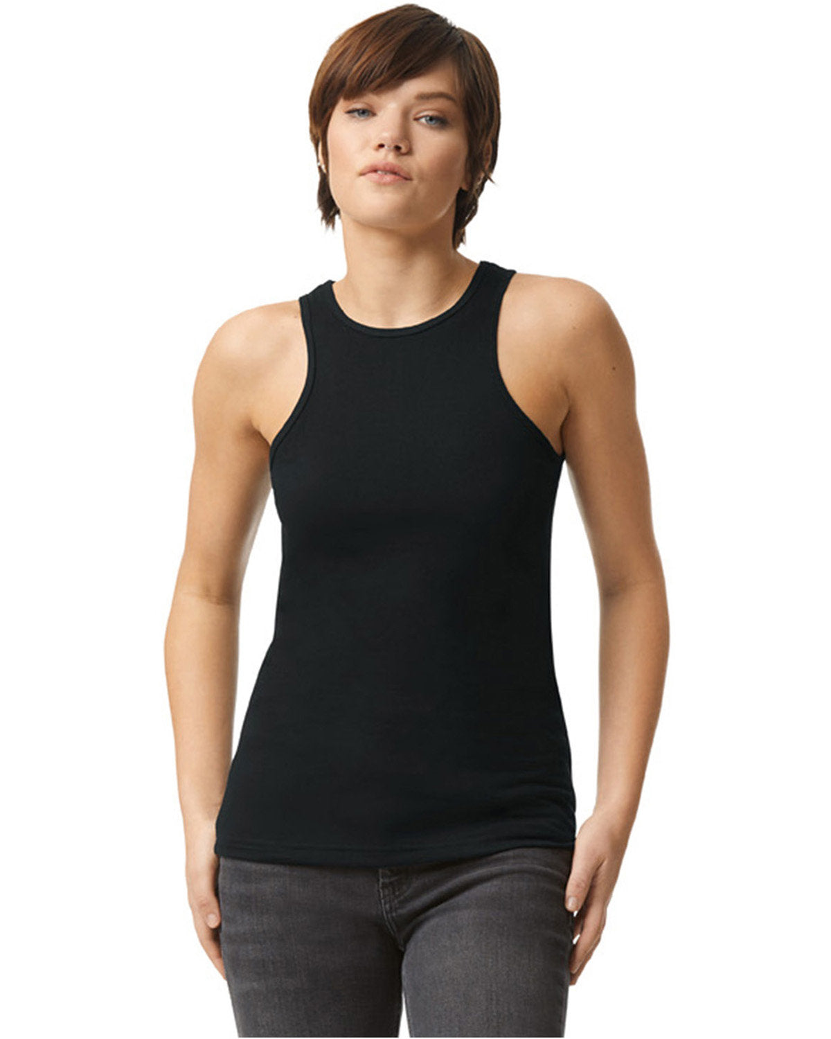American Apparel Ladies' CVC Racerback Tank: Redefine Comfort and Style with Elegance