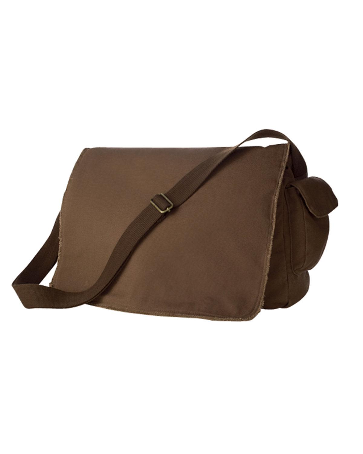 Pigment-Dyed Raw-Edge Messenger Bag - Apparel Globe