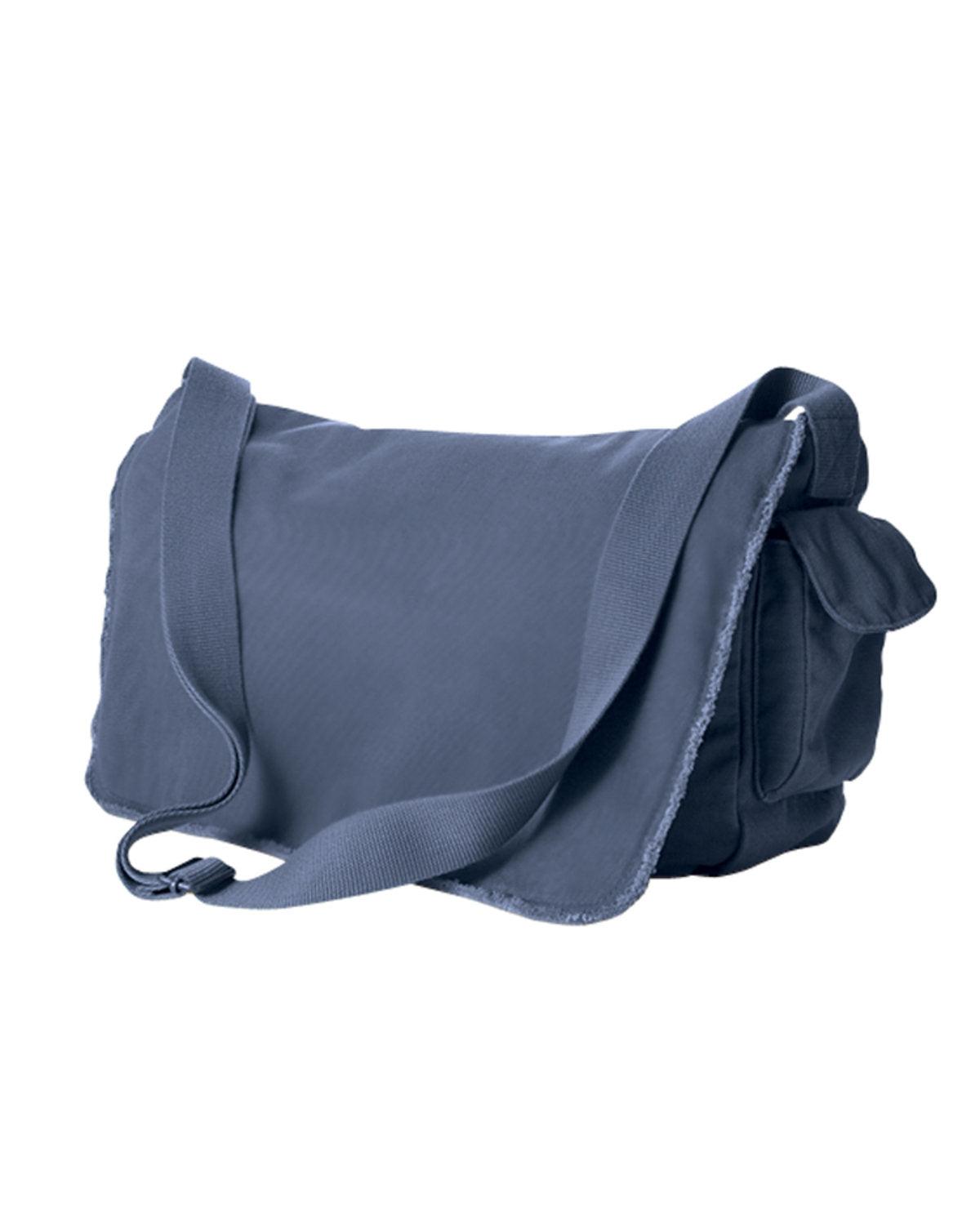 Pigment-Dyed Raw-Edge Messenger Bag - Apparel Globe