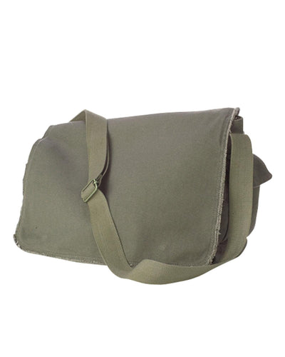 Pigment-Dyed Raw-Edge Messenger Bag - Apparel Globe