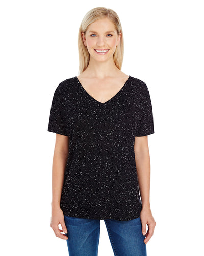 "Threadfast Apparels Ladies' Triblend Fleck Short-Sleeve V-Neck T-Shirt - Effortless Style and Sustainable Comfort" - Apparel Globe