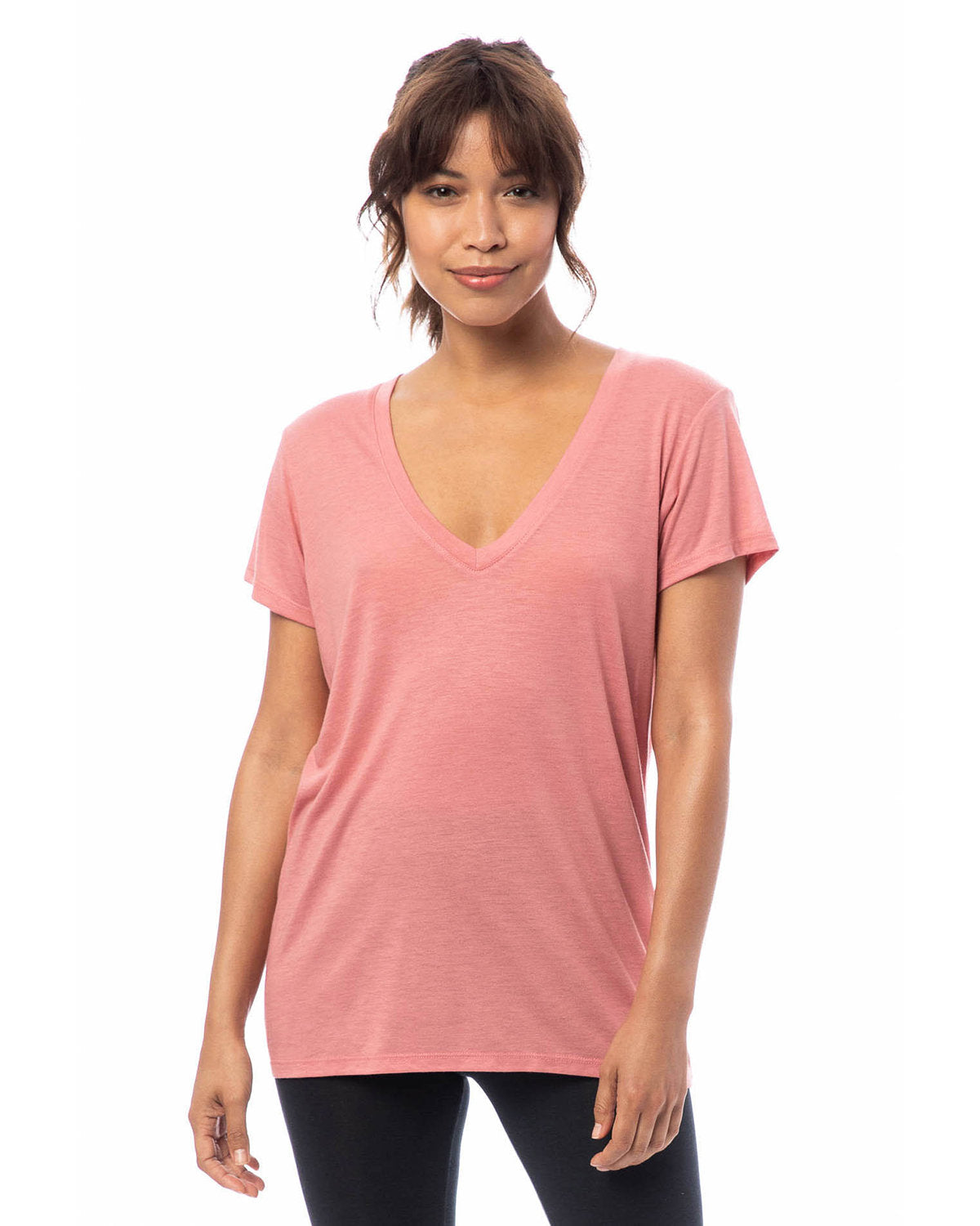 Ladies' Slinky-Jersey V-Neck T-Shirt - Apparel Globe