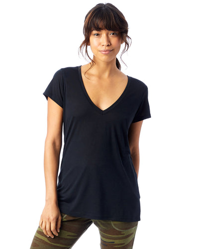 Ladies' Slinky-Jersey V-Neck T-Shirt - Apparel Globe