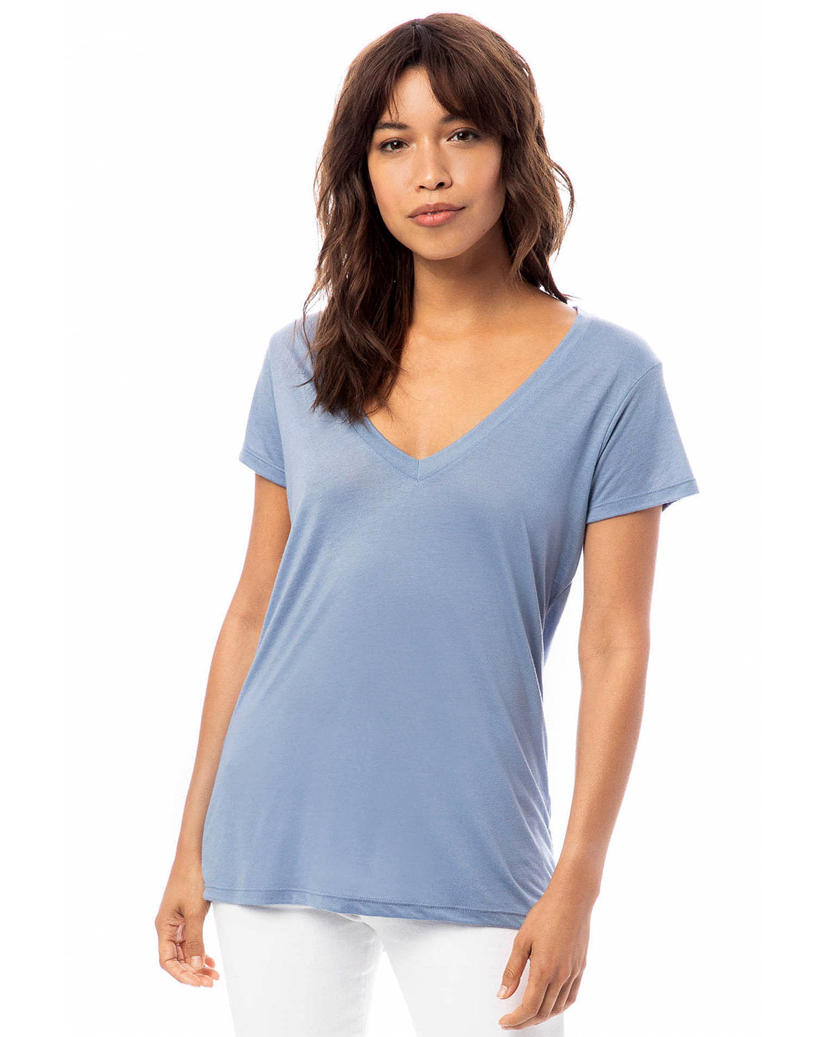 Ladies' Slinky-Jersey V-Neck T-Shirt - Apparel Globe