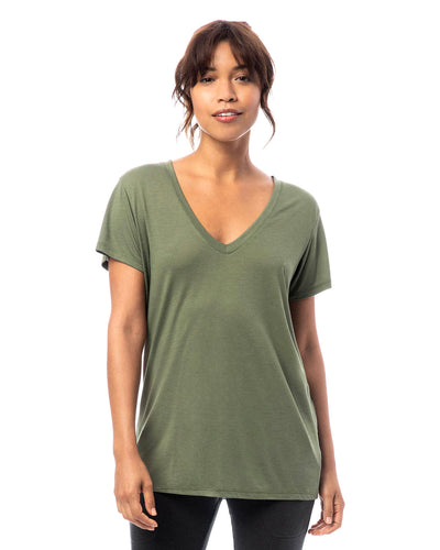 Ladies' Slinky-Jersey V-Neck T-Shirt - Apparel Globe