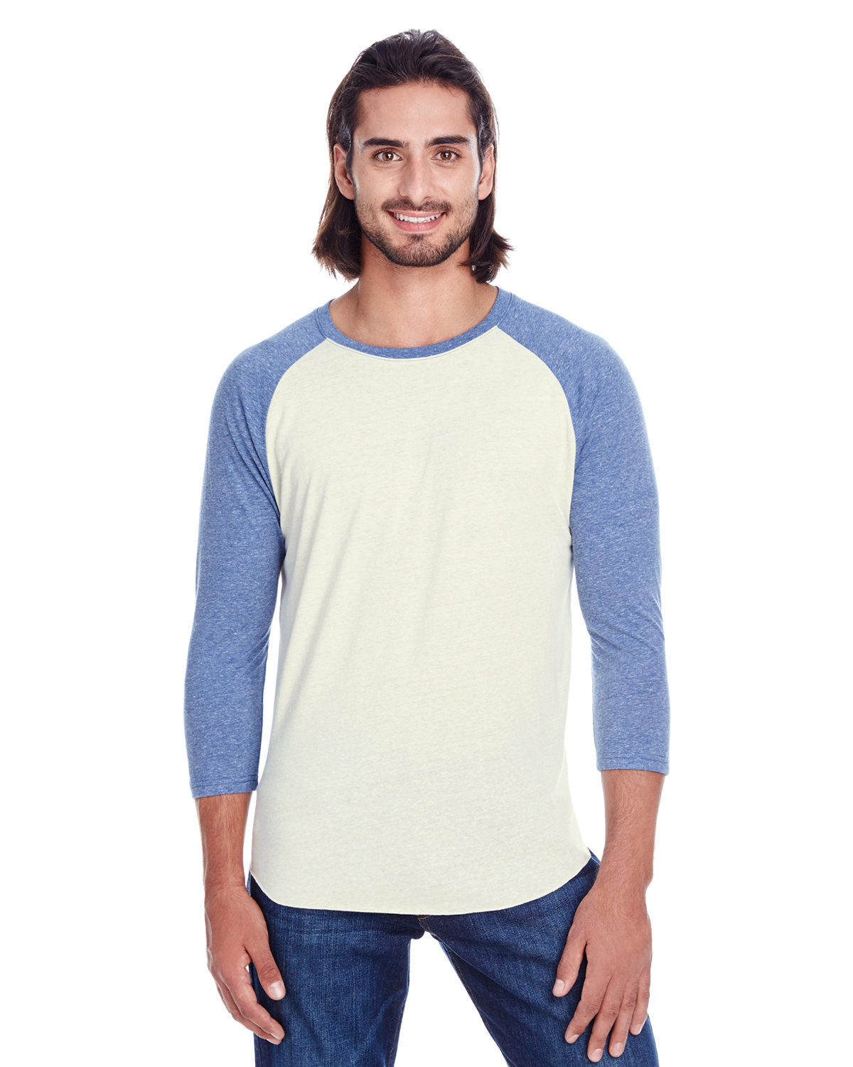 "Threadfast Apparels Unisex Triblend 3/4-Sleeve Raglan - Classic Style with a Modern Twist" - Apparel Globe