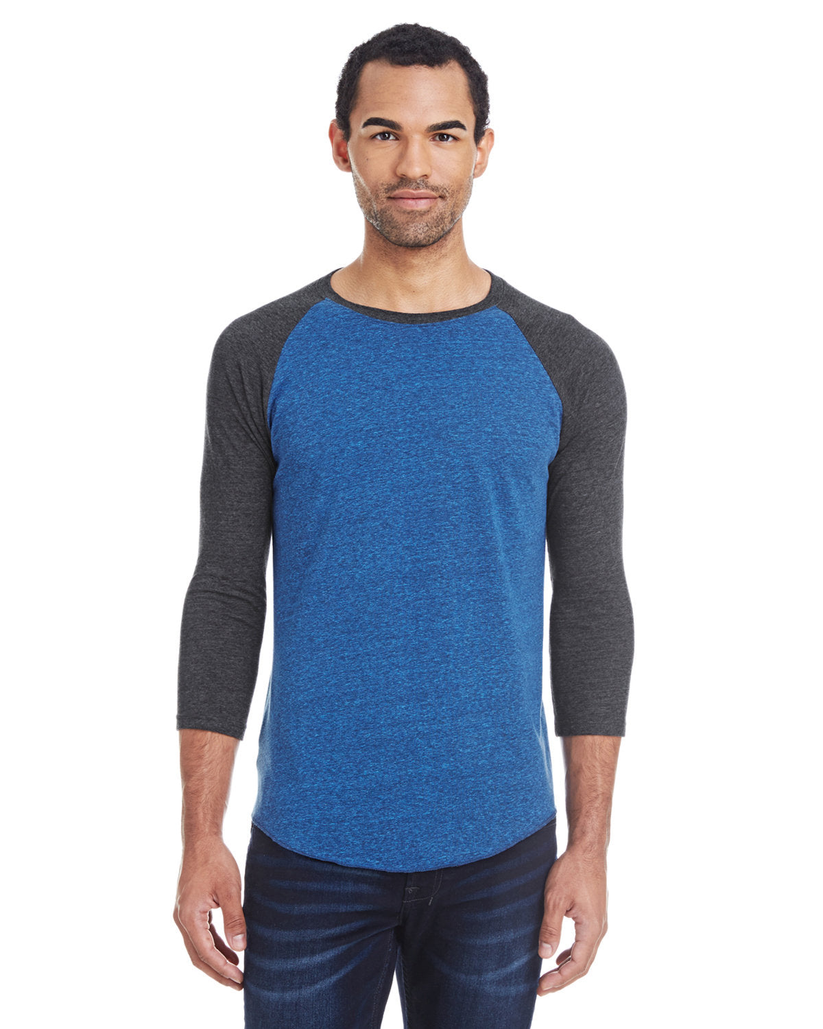 "Threadfast Apparels Unisex Triblend 3/4-Sleeve Raglan - Classic Style with a Modern Twist" - Apparel Globe