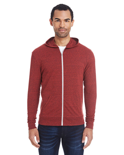 Unisex Triblend Full-Zip Light Hoodie - Apparel Globe