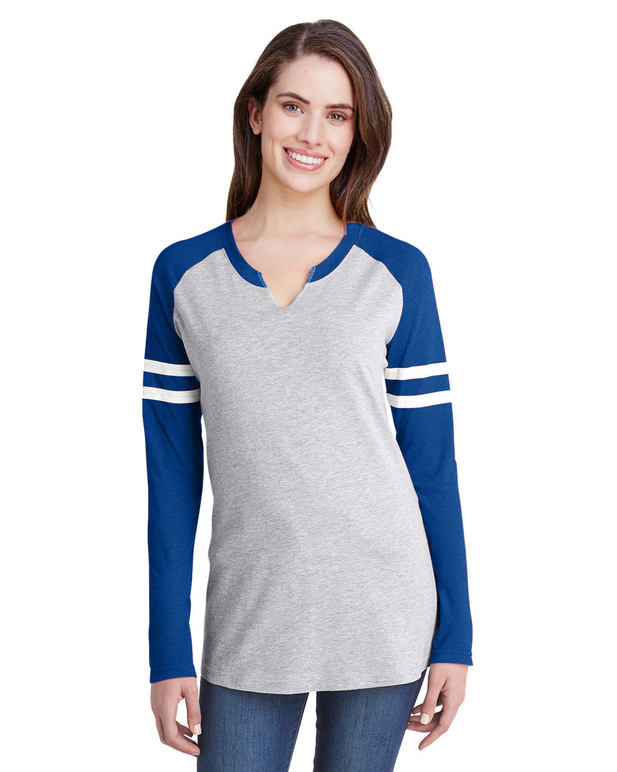 Ladies' Gameday Mash-Up Long Sleeve Fine Jersey T-Shirt - Apparel Globe