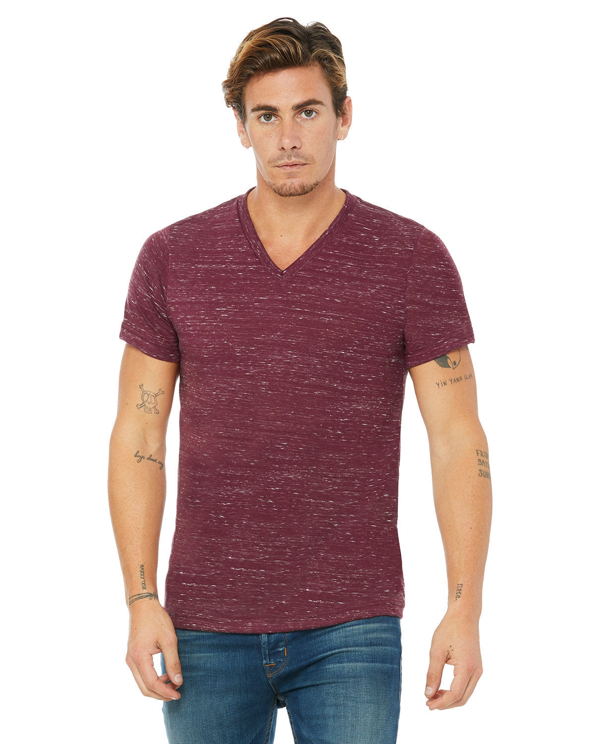 STYLISH-COMFORT-DISCOVER-THE-BELLA-CANVAS-UNISEX-TEXTURED-JERSEY-V-NECK-T-SHIRT