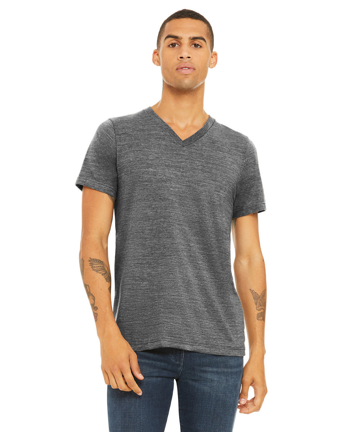 STYLISH-COMFORT-DISCOVER-THE-BELLA-CANVAS-UNISEX-TEXTURED-JERSEY-V-NECK-T-SHIRT