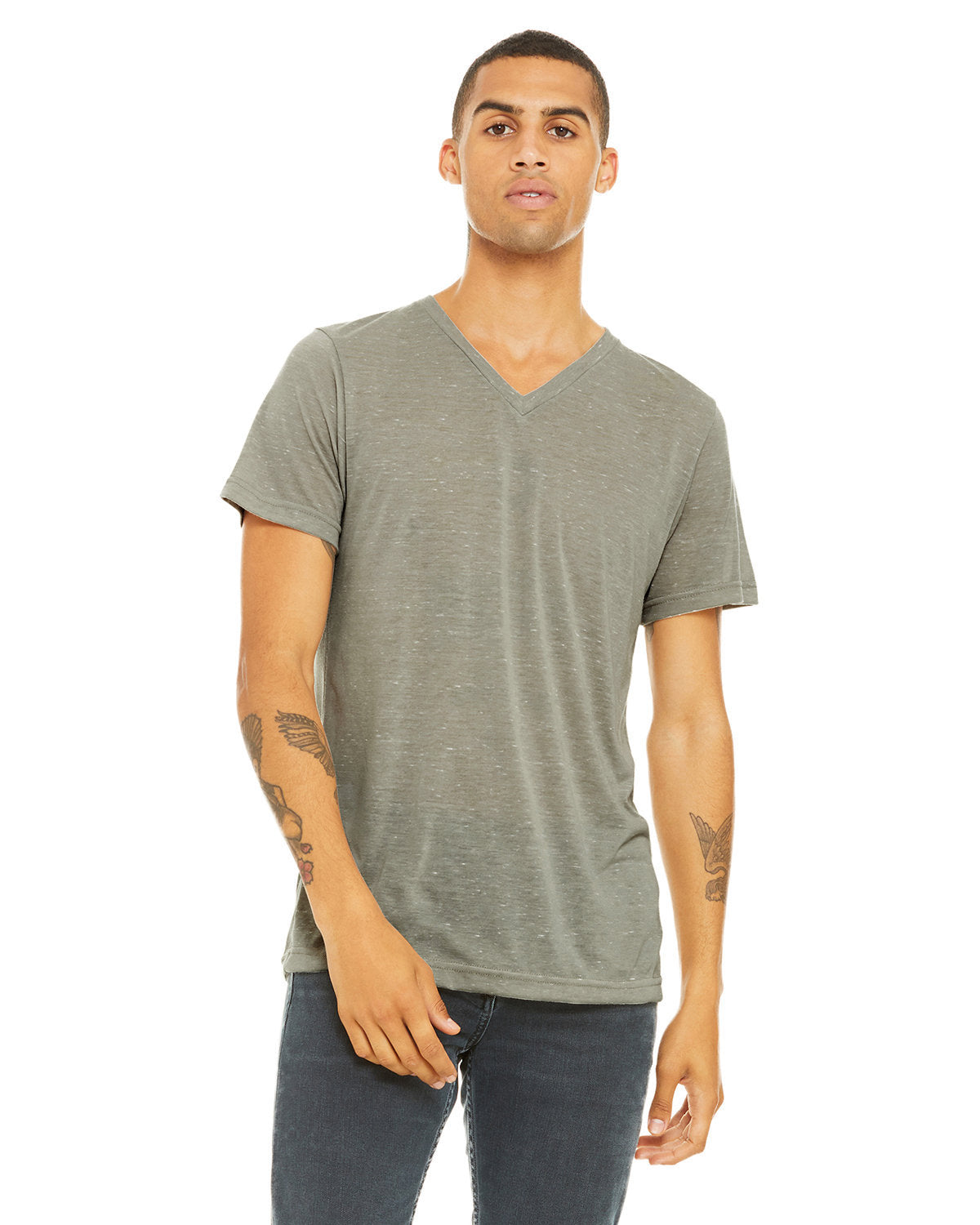 STYLISH-COMFORT-DISCOVER-THE-BELLA-CANVAS-UNISEX-TEXTURED-JERSEY-V-NECK-T-SHIRT