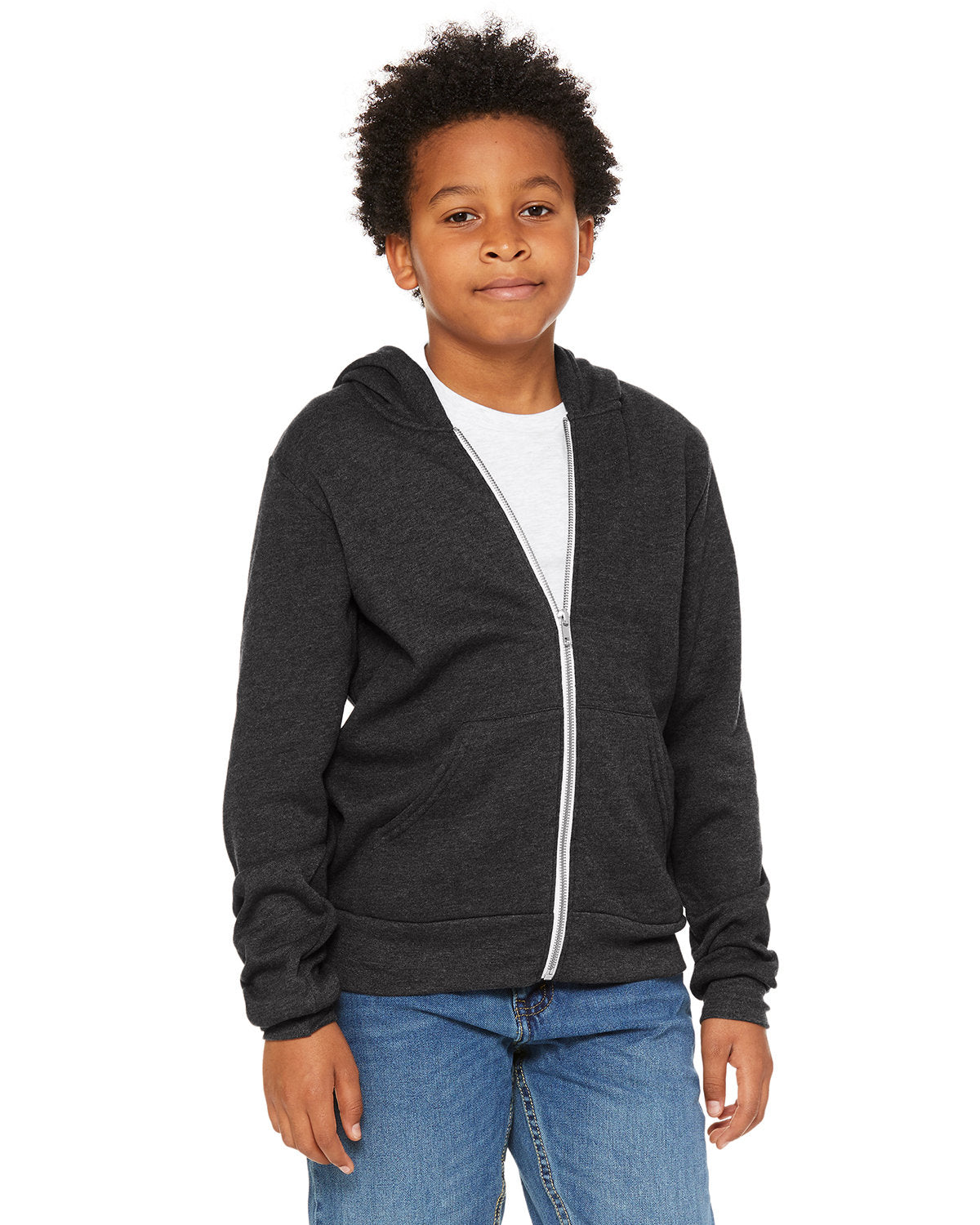 Youth Sponge Fleece Full-Zip Hooded Sweatshirt - Apparel Globe