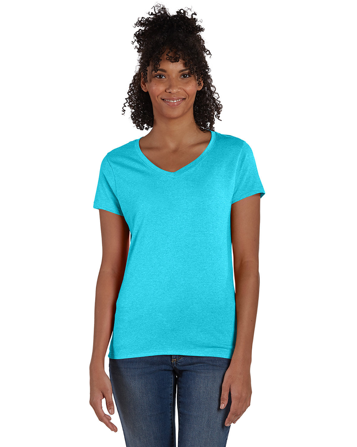 Hanes Ladies' Perfect-T Triblend V-Neck T-Shirt - Ultimate Comfort and Style - Apparel Globe