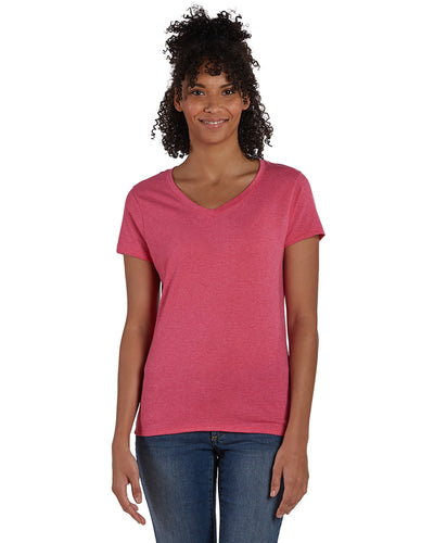 Hanes Ladies' Perfect-T Triblend V-Neck T-Shirt - Ultimate Comfort and Style - Apparel Globe