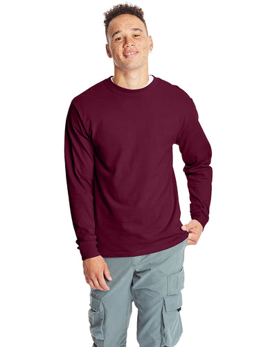 UNMATCHED-DURABILITY-AND-COMFORT-HANES-ADULT-LONG-SLEEVE-BEEFY-T