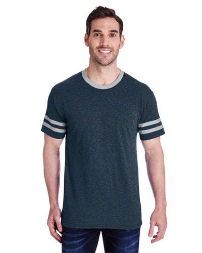 "Sporty and Stylish: Jerzees Adult Tri-Blend Varsity Ringer T-Shirt" - Apparel Globe