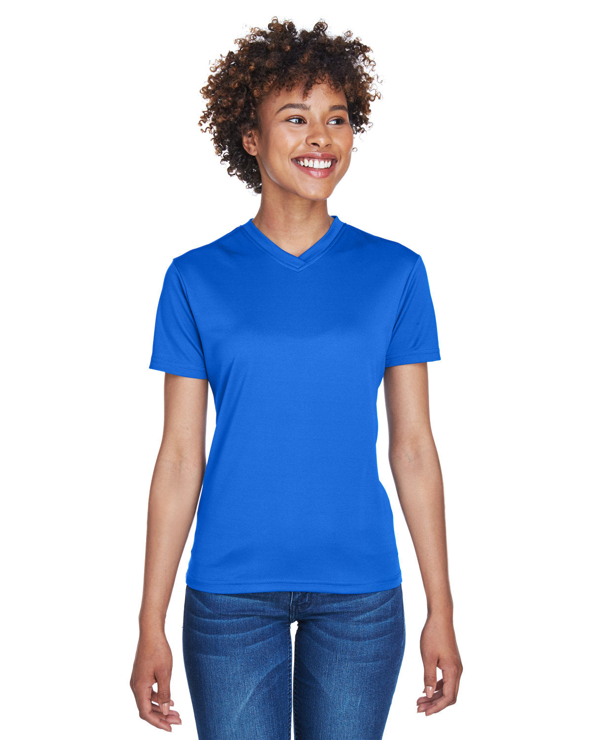 Active Elegance: UltraClub Ladies' Cool & Dry Sport V-Neck T-Shirt