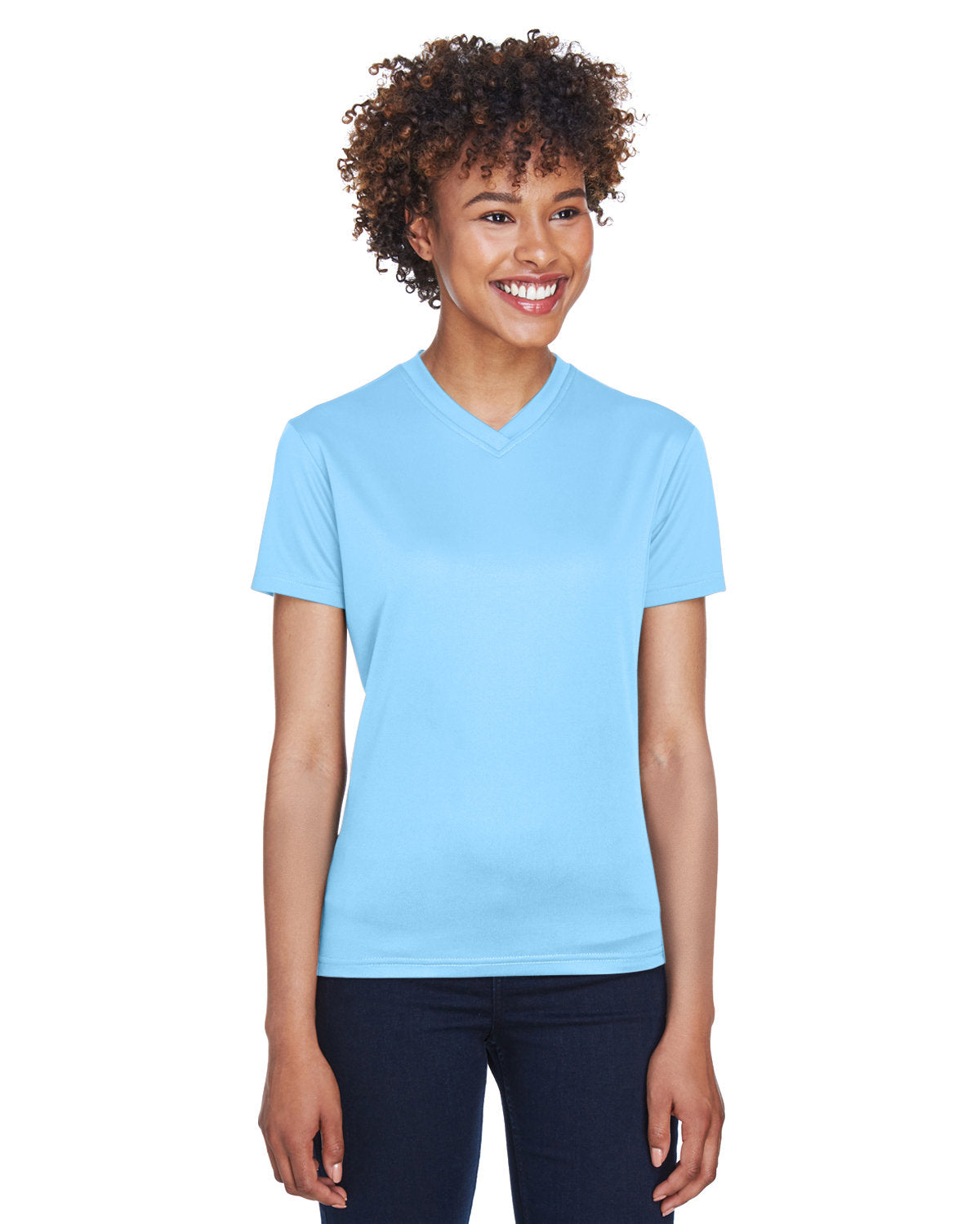 Active Elegance: UltraClub Ladies' Cool & Dry Sport V-Neck T-Shirt