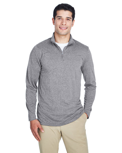 Effortless Performance: UltraClub Men's Cool & Dry Heathered Performance Quarter-Zip