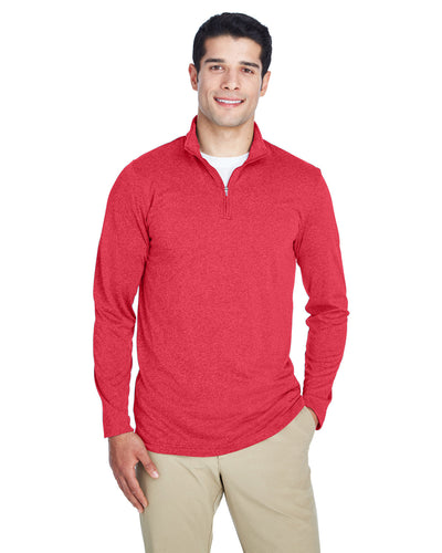 Effortless Performance: UltraClub Men's Cool & Dry Heathered Performance Quarter-Zip