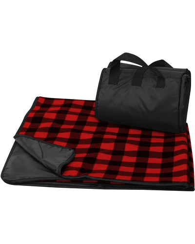 Fleece/Nylon Plaid Picnic Blanket - Apparel Globe