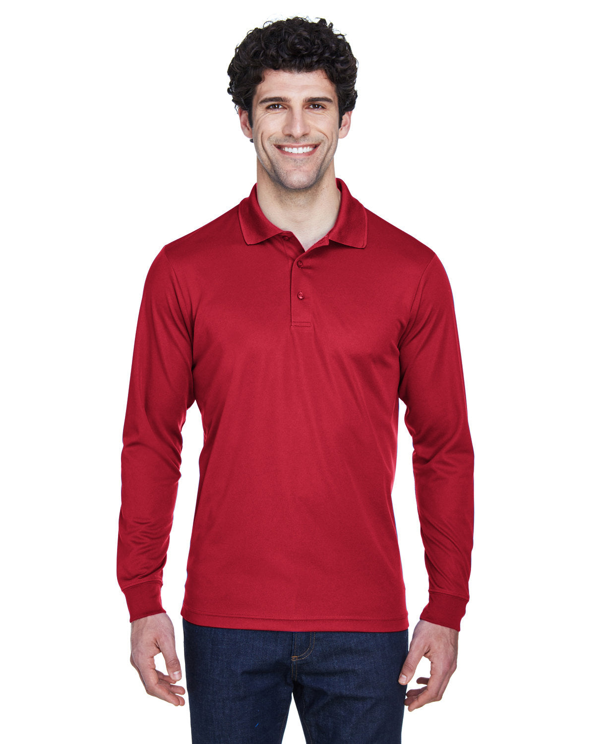 Men's Pinnacle Performance Long-Sleeve PiquÃ© Polo