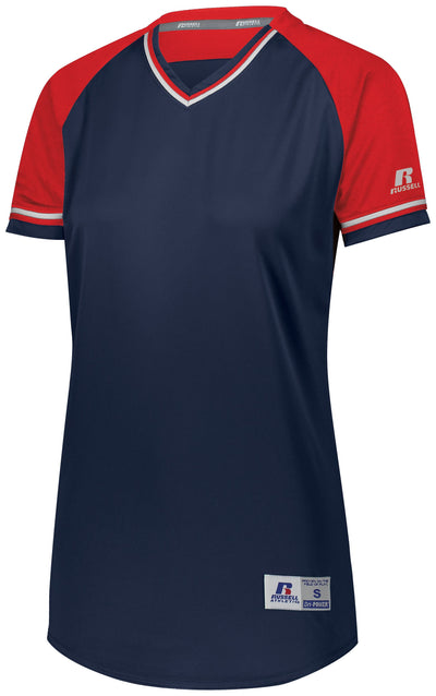 STYLE AND PERFORMANCE FOR FEMALE ATHLETES: RUSSELL TEAM LADIES CLASSIC V-NECK JERSEY