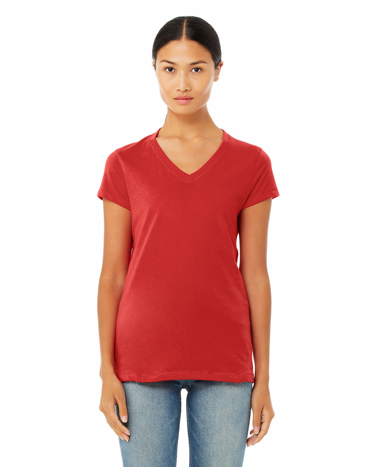 Bella + Canvas Ladies' Jersey Short-Sleeve V-Neck Tee: Effortless Elegance and Comfort