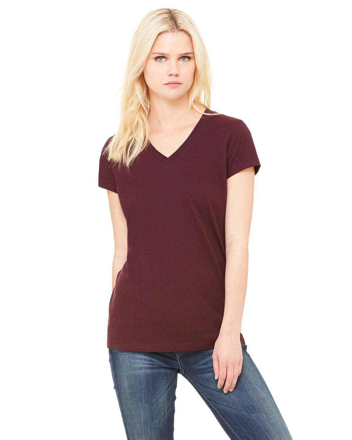 Bella + Canvas Ladies' Jersey Short-Sleeve V-Neck Tee: Effortless Elegance and Comfort