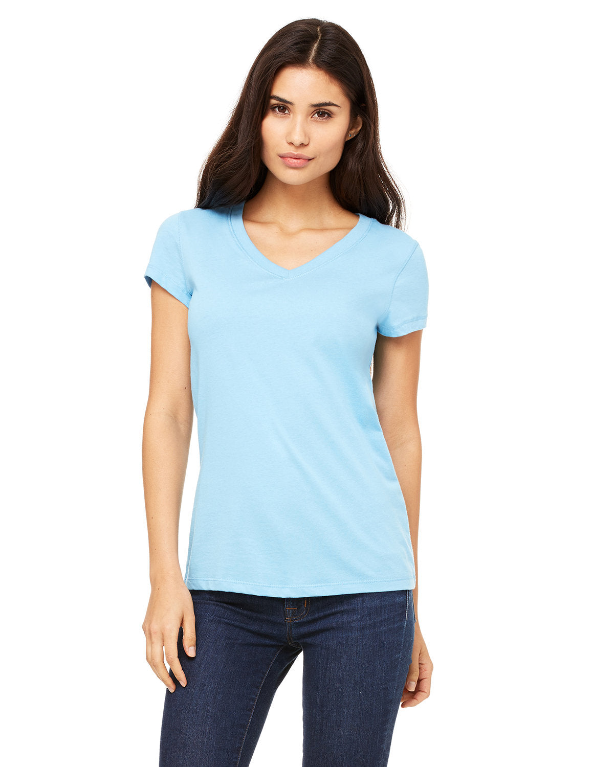 Bella + Canvas Ladies' Jersey Short-Sleeve V-Neck Tee: Effortless Elegance and Comfort