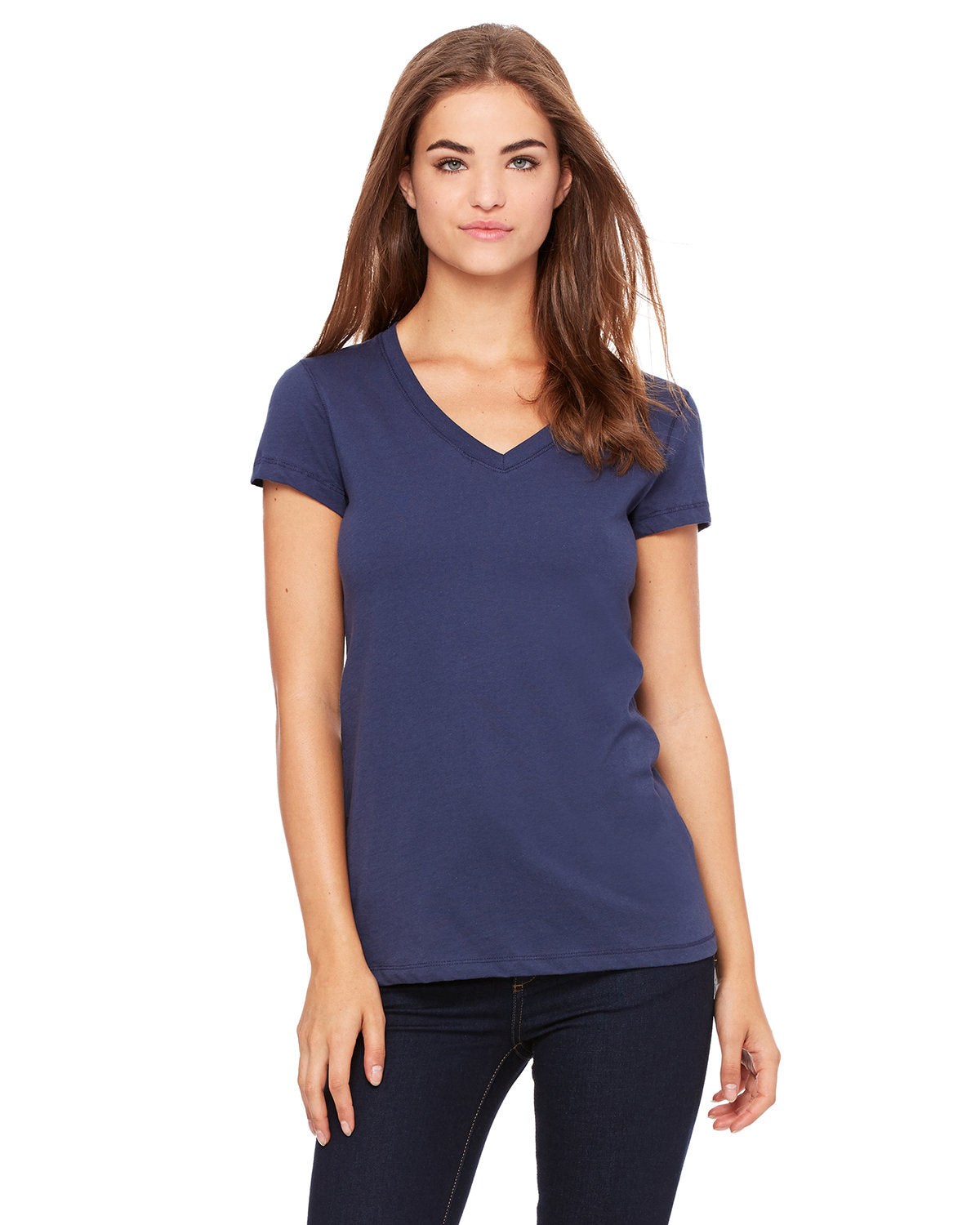 Bella + Canvas Ladies' Jersey Short-Sleeve V-Neck Tee: Effortless Elegance and Comfort