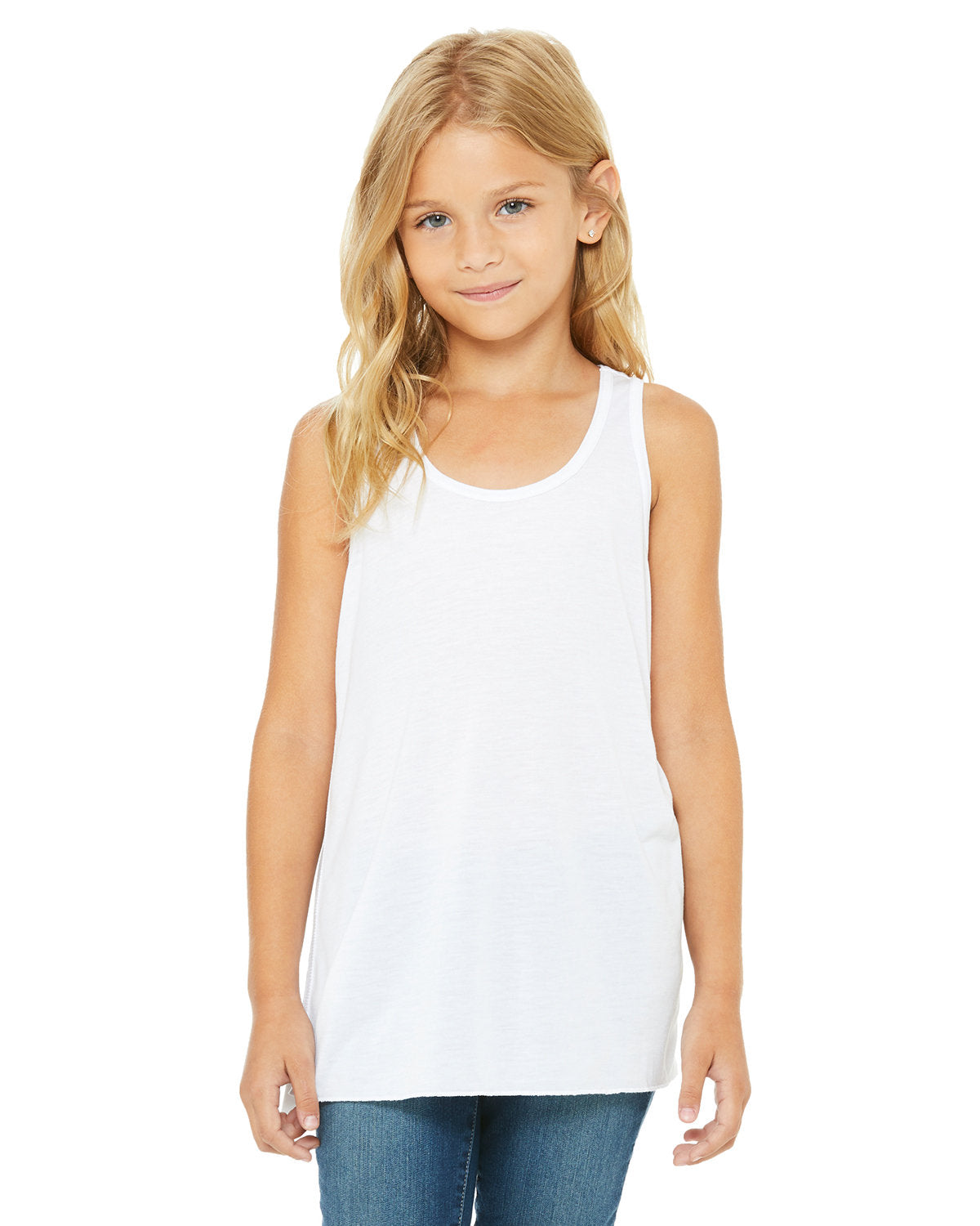 Breezy Youth Elegance: Bella + Canvas Flowy Racerback Tank