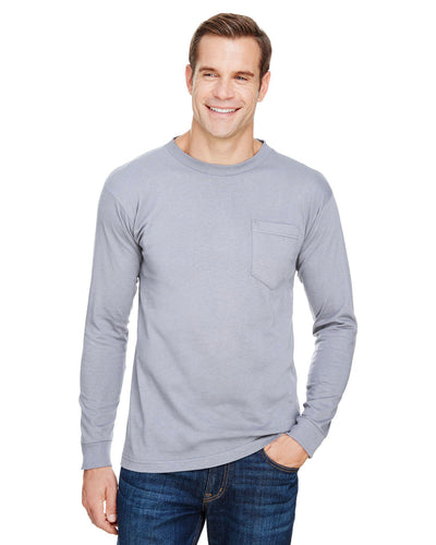 Bayside Unisex Union-Made Long-Sleeve Pocket Crew T-Shirt