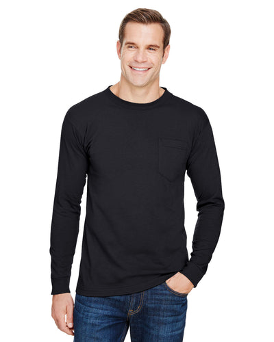 Bayside Unisex Union-Made Long-Sleeve Pocket Crew T-Shirt