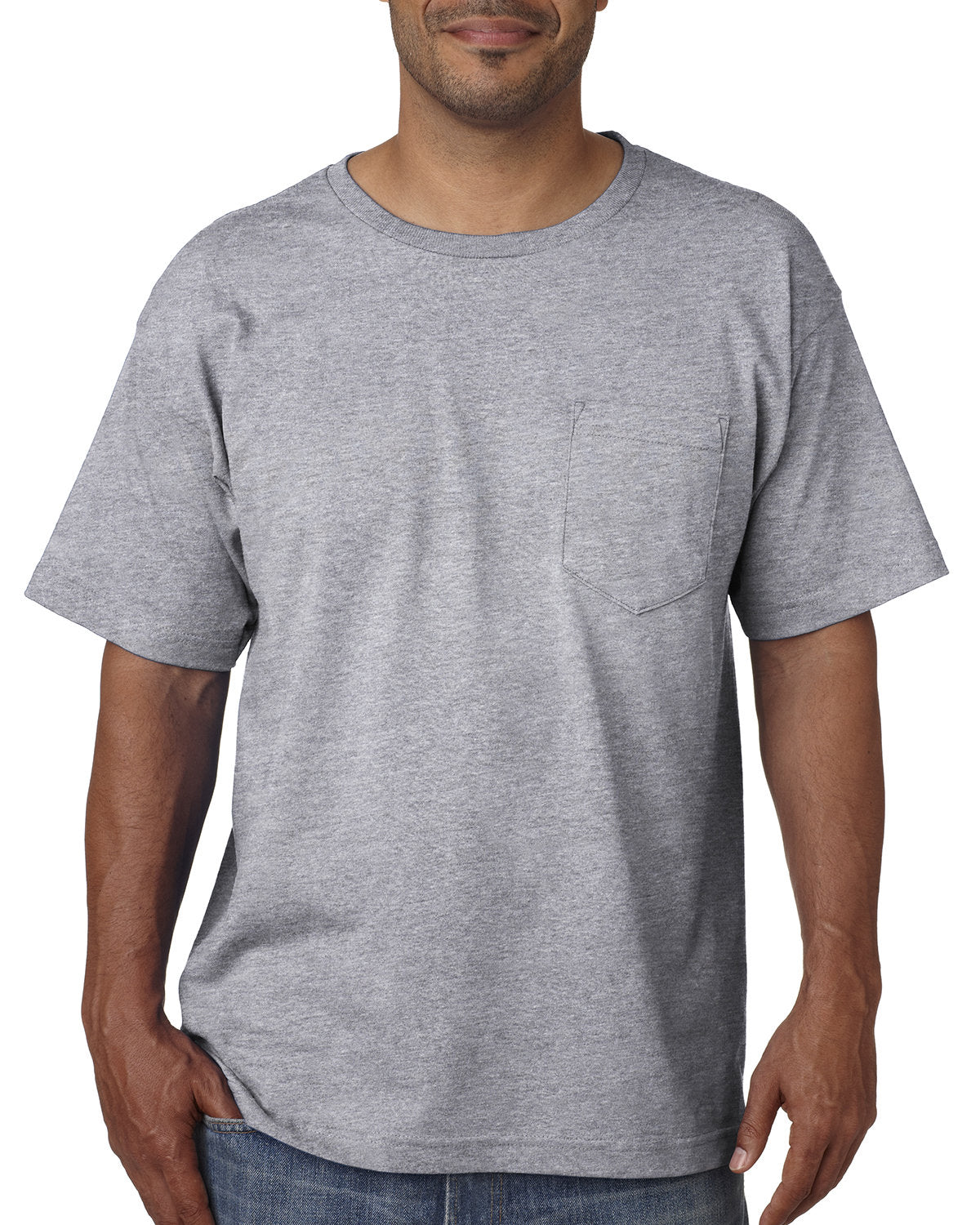 Bayside Adult Short-Sleeve T-Shirt with Pocket