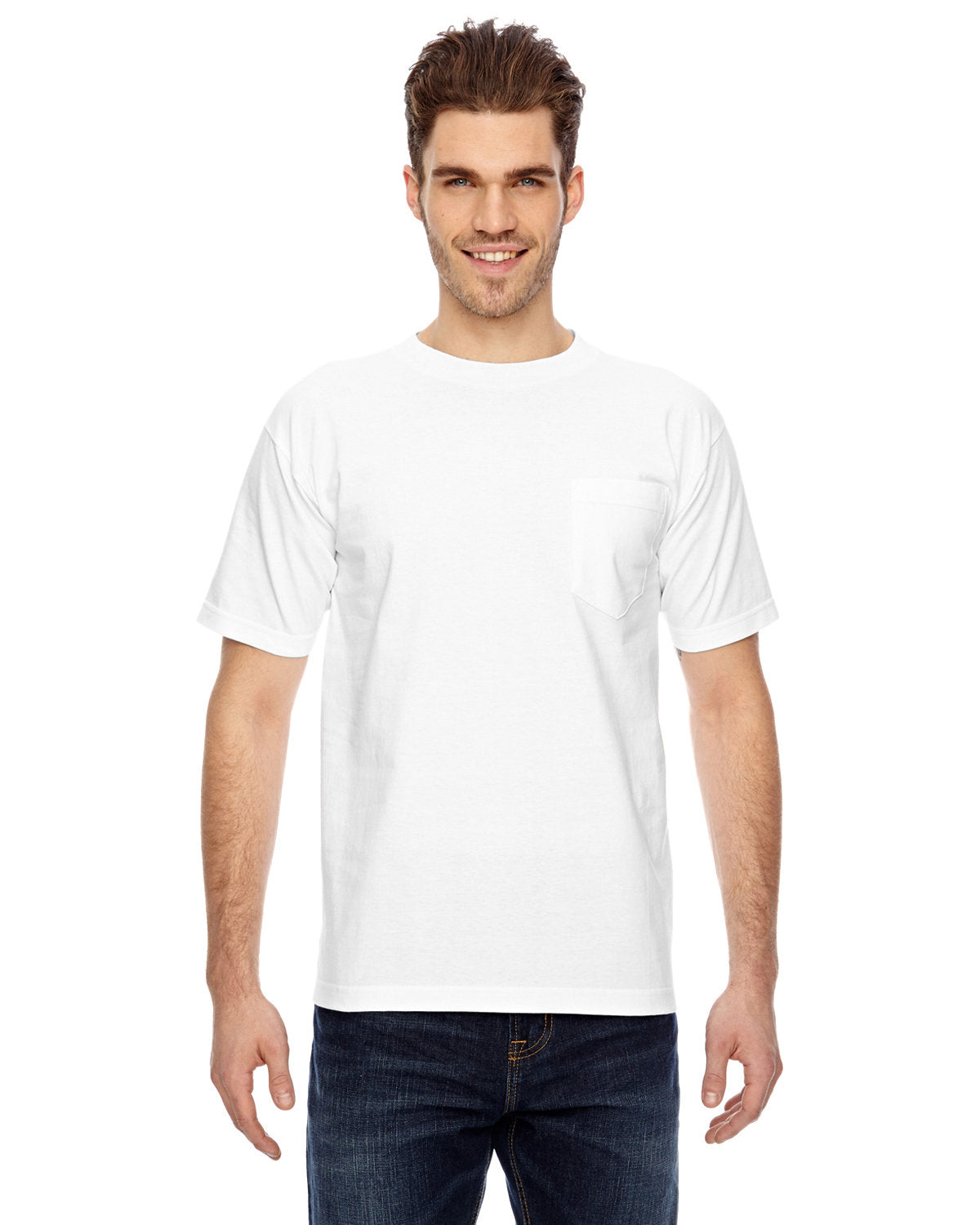 Bayside Adult 6.1 oz., 100% Cotton Pocket T-Shirt