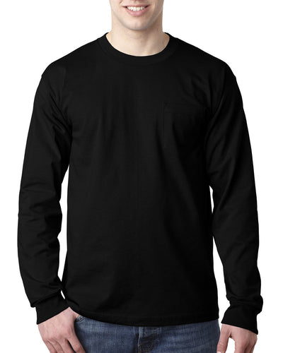 Bayside Adult 6.1 oz., 100% Cotton Long Sleeve Pocket T-Shirt