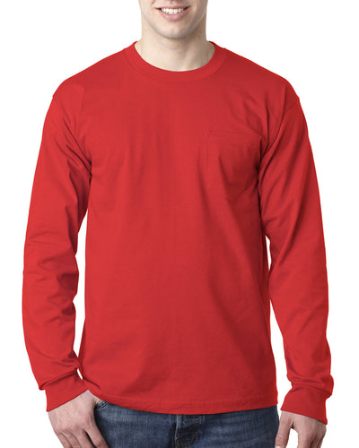 Bayside Adult 6.1 oz., 100% Cotton Long Sleeve Pocket T-Shirt