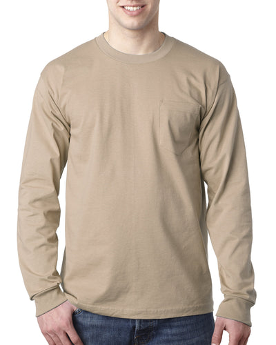 Bayside Adult 6.1 oz., 100% Cotton Long Sleeve Pocket T-Shirt