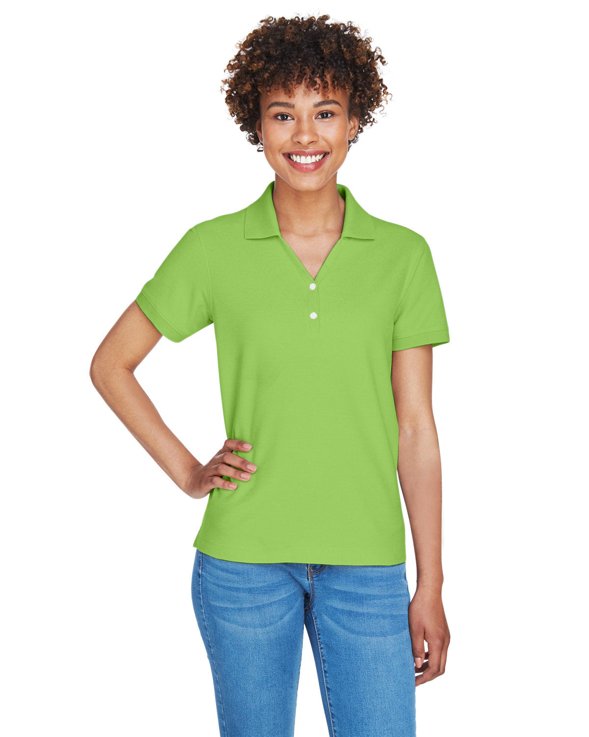 Elevate Your Look with the Devon & Jones Ladies' Pima PiquÃ© Y-Collar Polo!