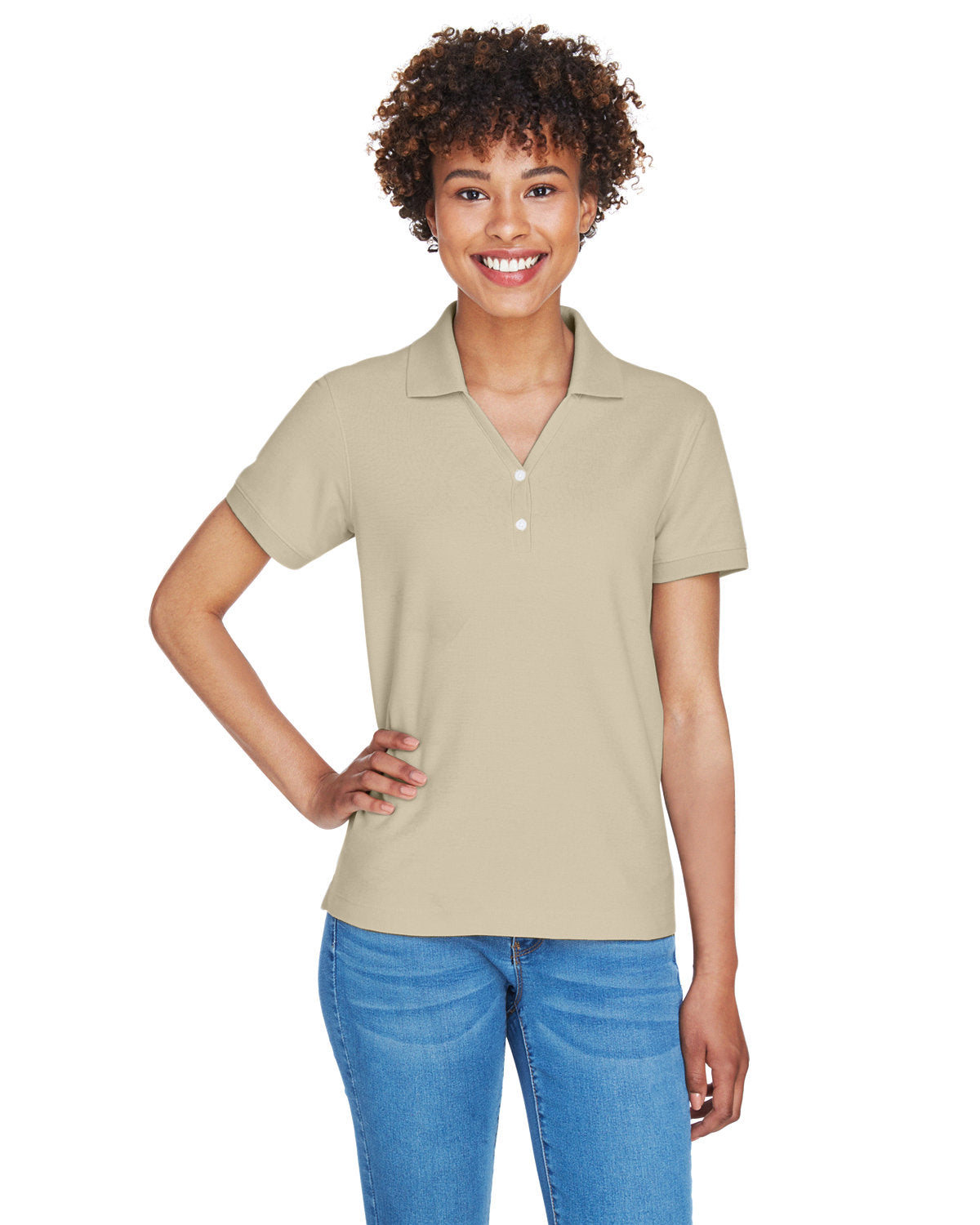 Elevate Your Look with the Devon & Jones Ladies' Pima PiquÃ© Y-Collar Polo!