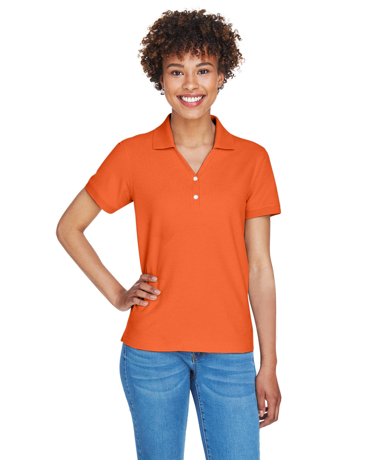 Elevate Your Look with the Devon & Jones Ladies' Pima PiquÃ© Y-Collar Polo!