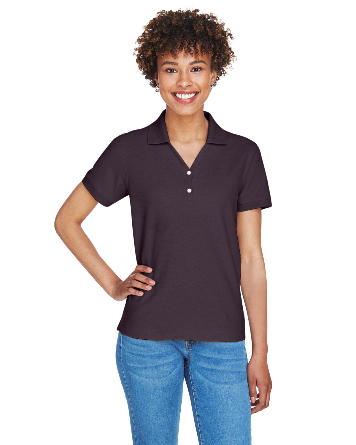 Elevate Your Look with the Devon & Jones Ladies' Pima PiquÃ© Y-Collar Polo!