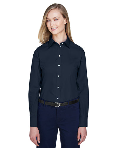 Timeless Elegance: Ladies' Crown Woven Collection Solid Broadcloth Shirt