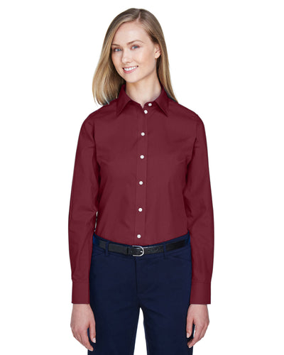 Timeless Elegance: Ladies' Crown Woven Collection Solid Broadcloth Shirt