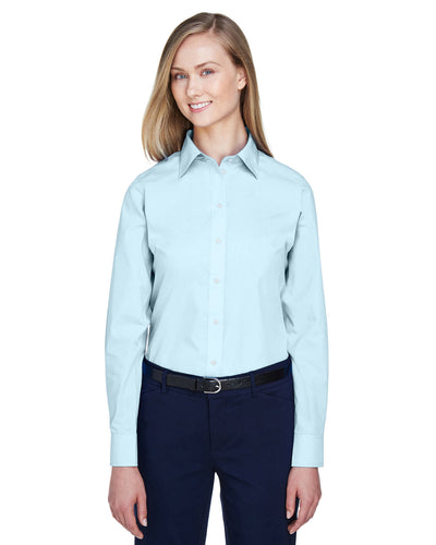 Timeless Elegance: Ladies' Crown Woven Collection Solid Broadcloth Shirt