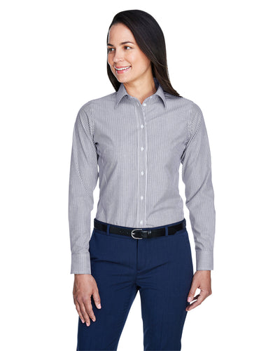 Sophisticated Stripes: Devon & Jones Ladies' Crown Woven Collection Banker Stripe Shirt