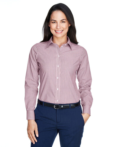 Sophisticated Stripes: Devon & Jones Ladies' Crown Woven Collection Banker Stripe Shirt