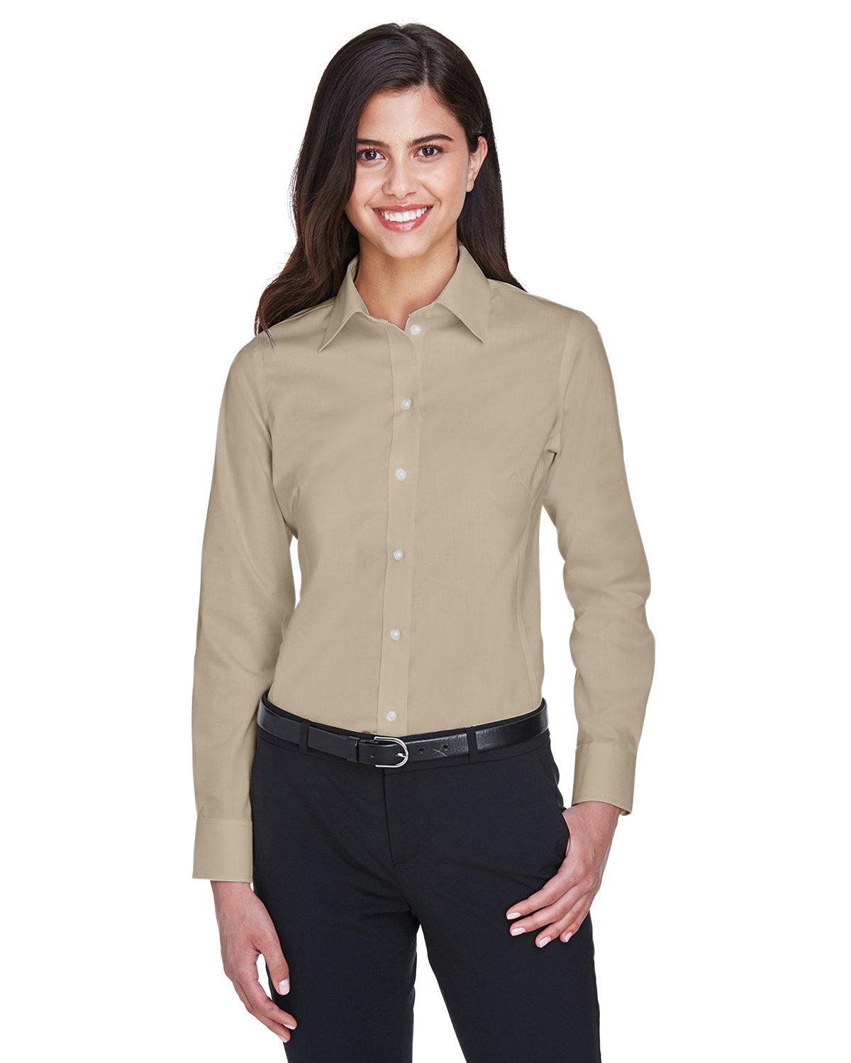 Elevate Your Wardrobe with the Devon & Jones Ladies' Crown Woven CollectionÂ® Solid Stretch Twill